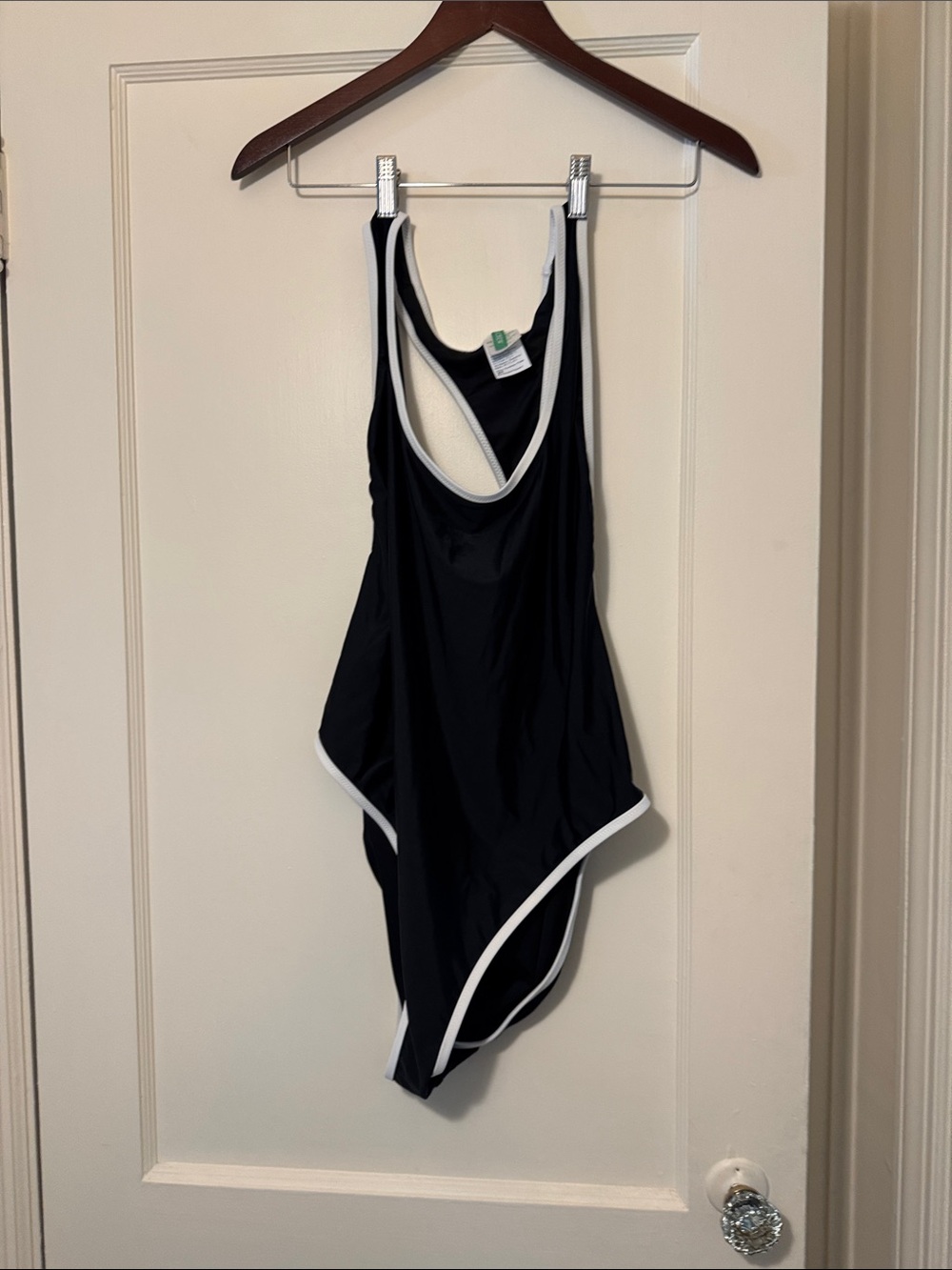 J. Crew size 18 Black One-Piece Swimsuit with White Trim NWOT! Never worn.